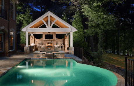 lakefront property with infinity pool