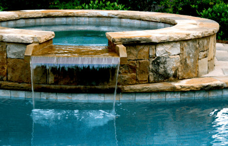 custom pool with waterfall