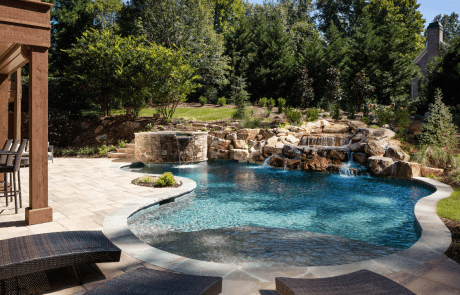 custom pool with waterfall