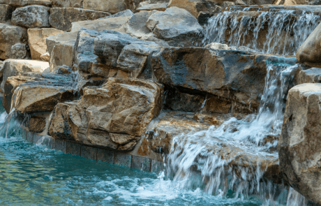 custom pool with waterfall