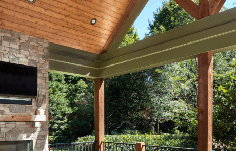 high ceiling outdoor patio