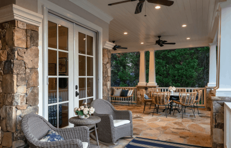 home porch with grey chairs