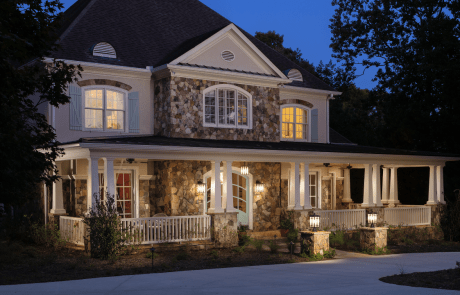 custom home with large porch