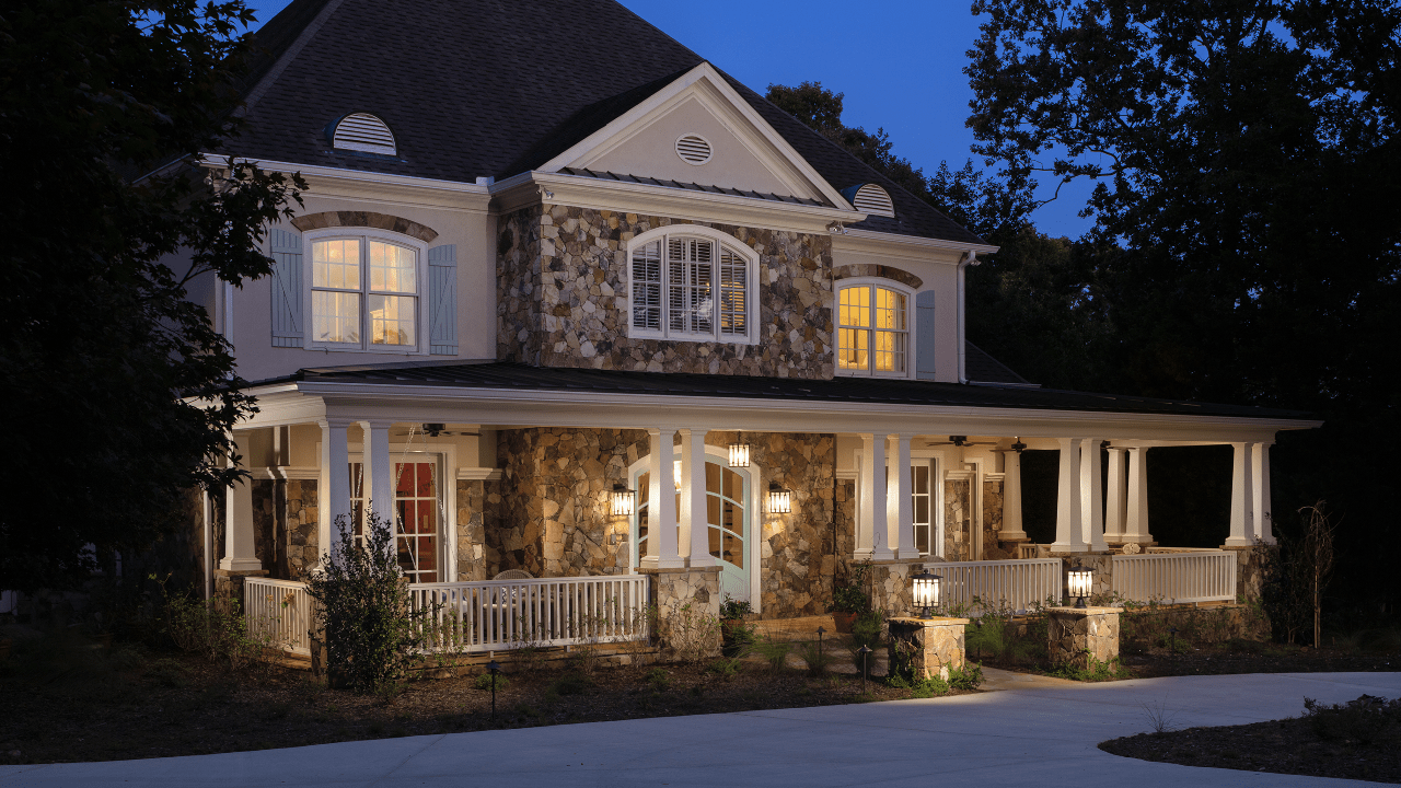 custom home with large porch