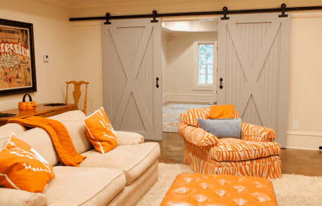 Playroom with orange and beige theme