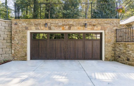 garage with wooden doors