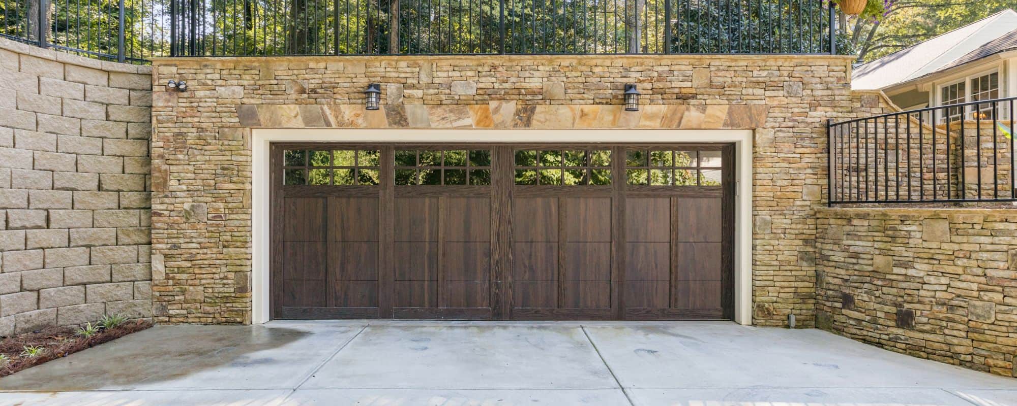 garage with wooden doors