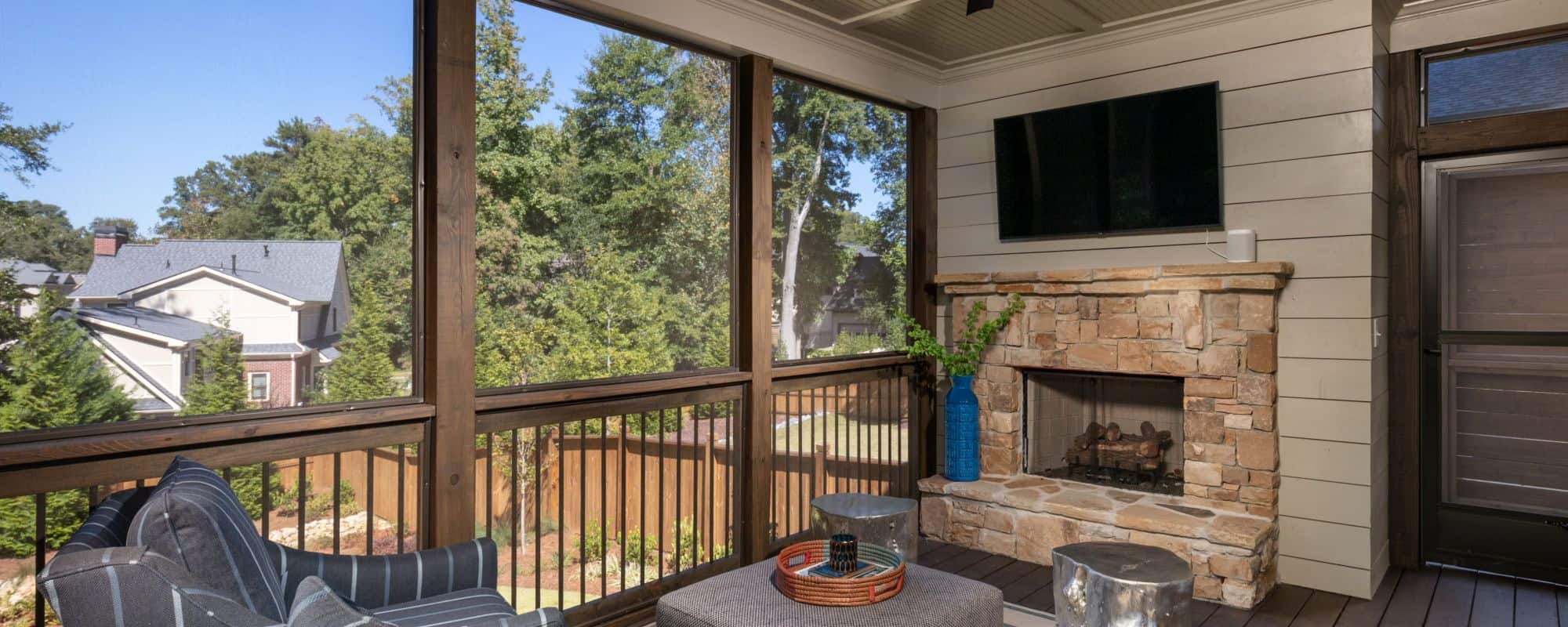 living room with fireplace