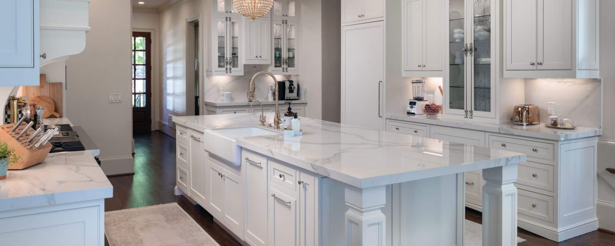 kitchen with white marble countertop