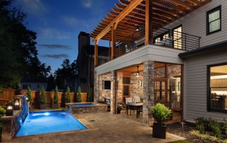 custom pool with jacuzzi