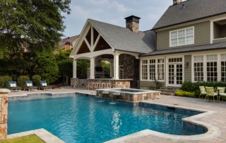 custom pool and luxury home